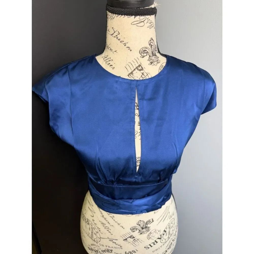 Amanda Uprichard 100% silk crop top NWT Size XS